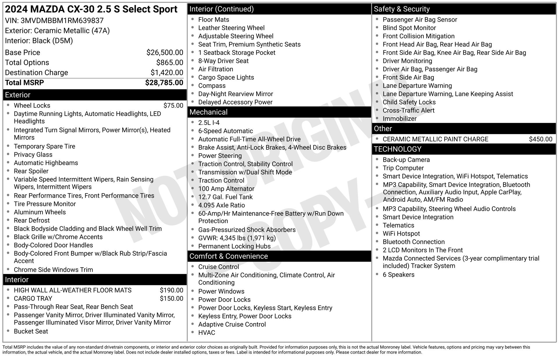 Used 2024 MAZDA CX-30 AWD 2.5 S w/ Select Sport Pkg image 39