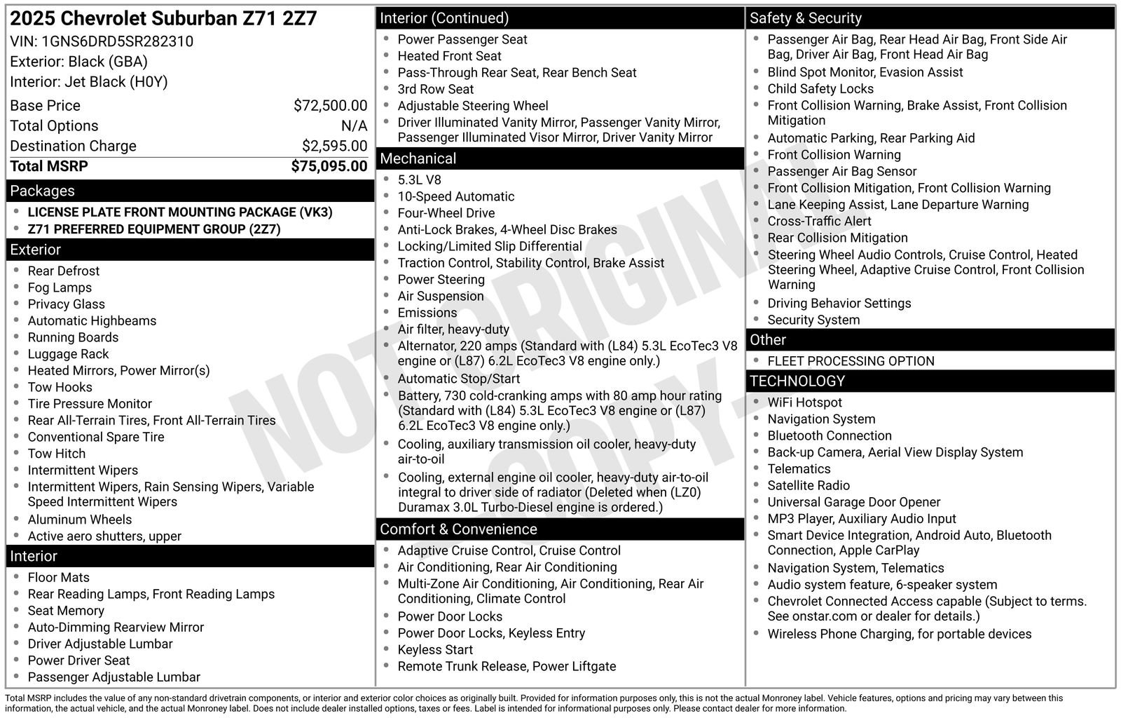 Used 2025 Chevrolet Suburban Z71 AWD/4WD image 11