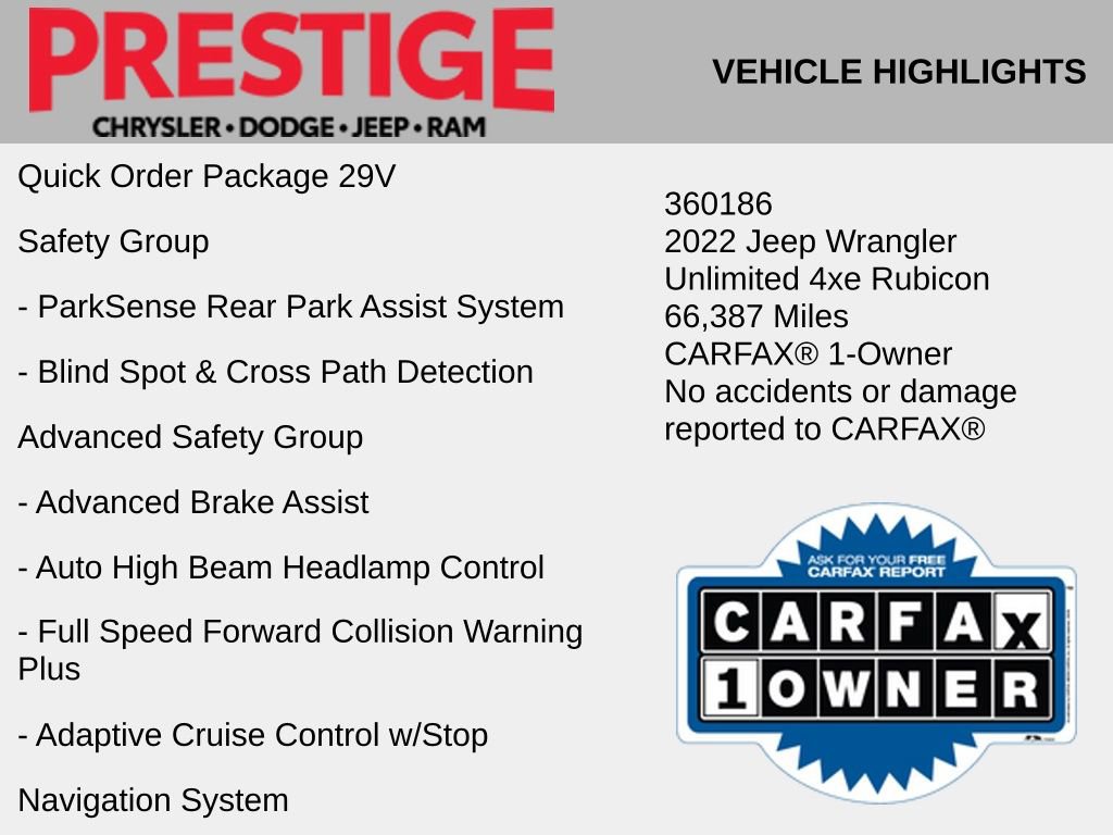 Used 2022 Jeep Wrangler Unlimited Rubicon 4xe AWD/4WD image 2