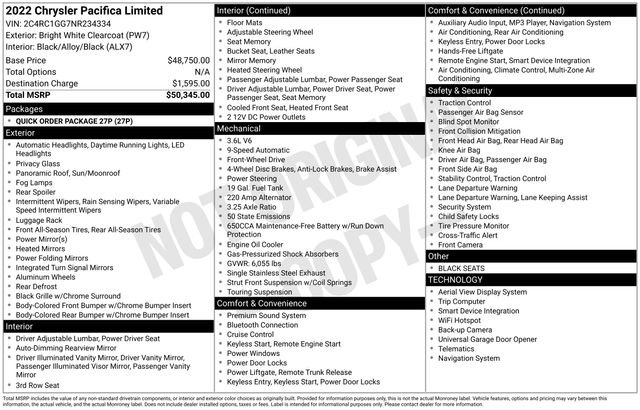 Used 2022 Chrysler Pacifica Limited FWD image 60