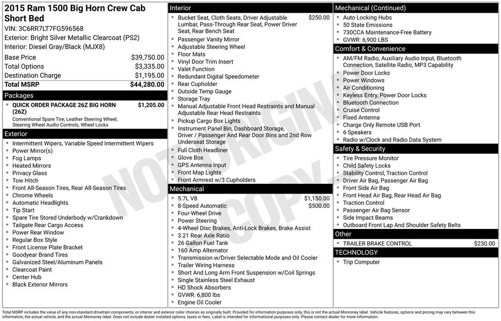 Used 2015 RAM 1500 Big Horn image 2