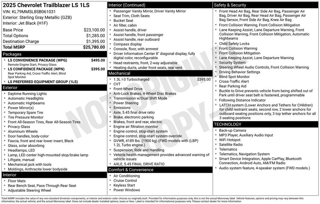 Used 2025 Chevrolet TrailBlazer LS w/ LS Convenience Package FWD image 4
