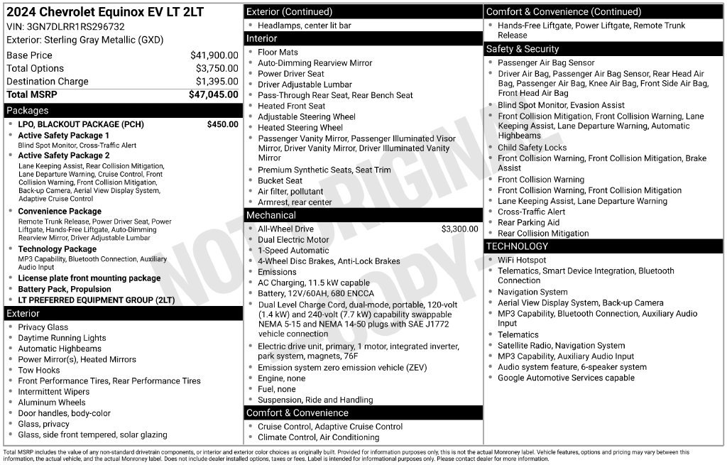 Certified 2024 Chevrolet Equinox EV LT w/ LPO, Blackout Package AWD/4WD image 31