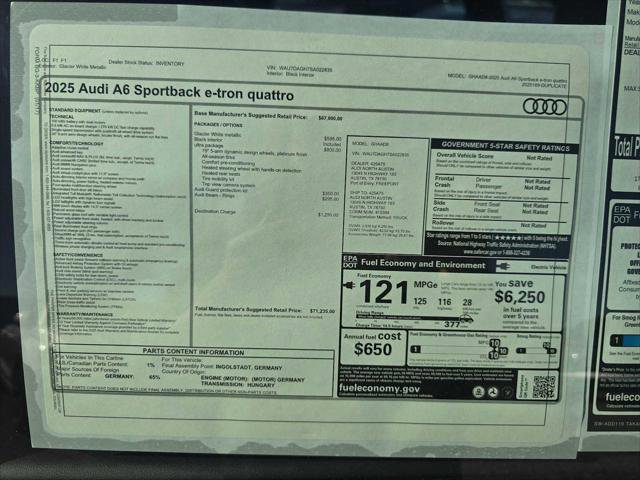 New 2025 Audi A6 e-tron Premium AWD/4WD image 20