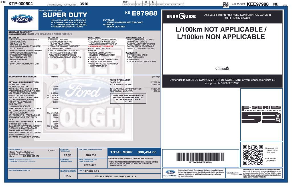 Used 2019 Ford F350 Platinum w/ Platinum Ultimate Package image 34