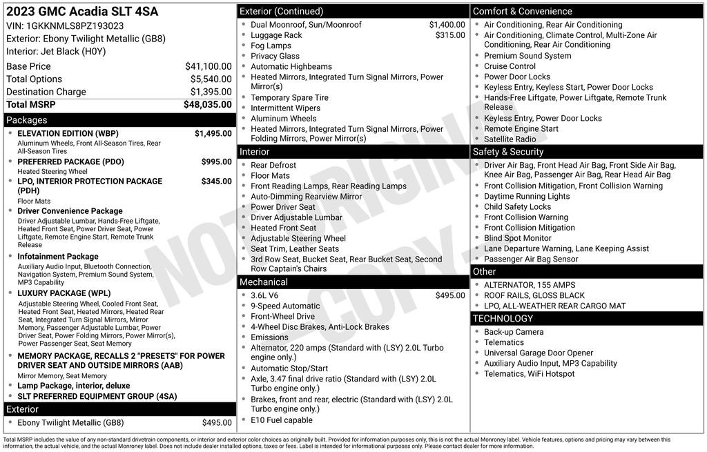 Used 2023 GMC Acadia SLT w/ Elevation Edition image 43