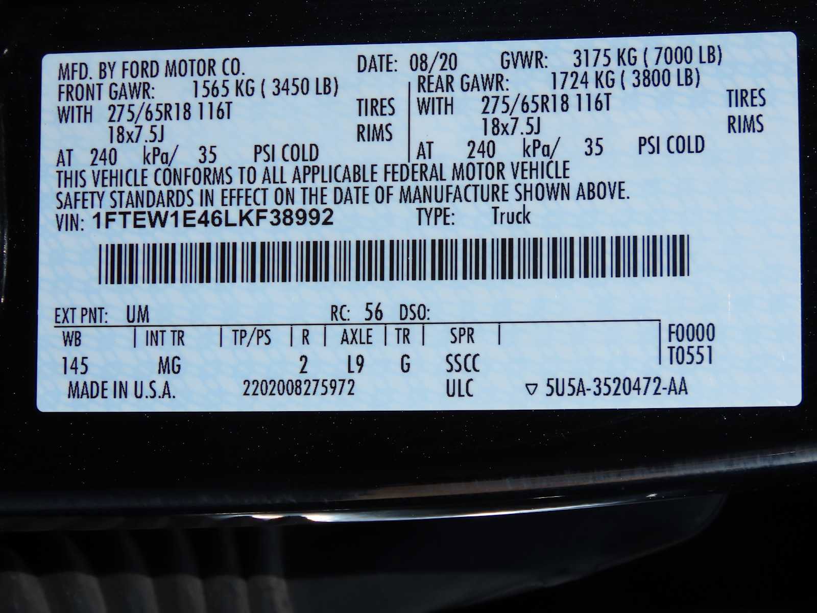 Certified 2020 Ford F150 XLT w/ Equipment Group 302A Luxury image 47