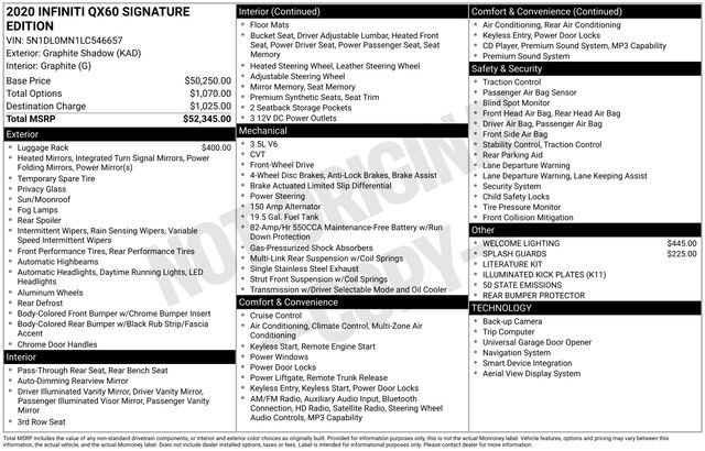 Used 2020 INFINITI QX60 Signature Edition image 43