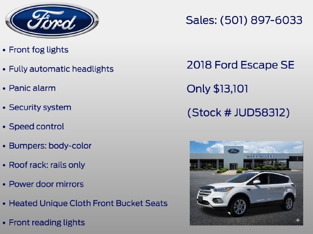 Certified 2018 Ford Escape SE w/ SE Sync 3 Package FWD image 32