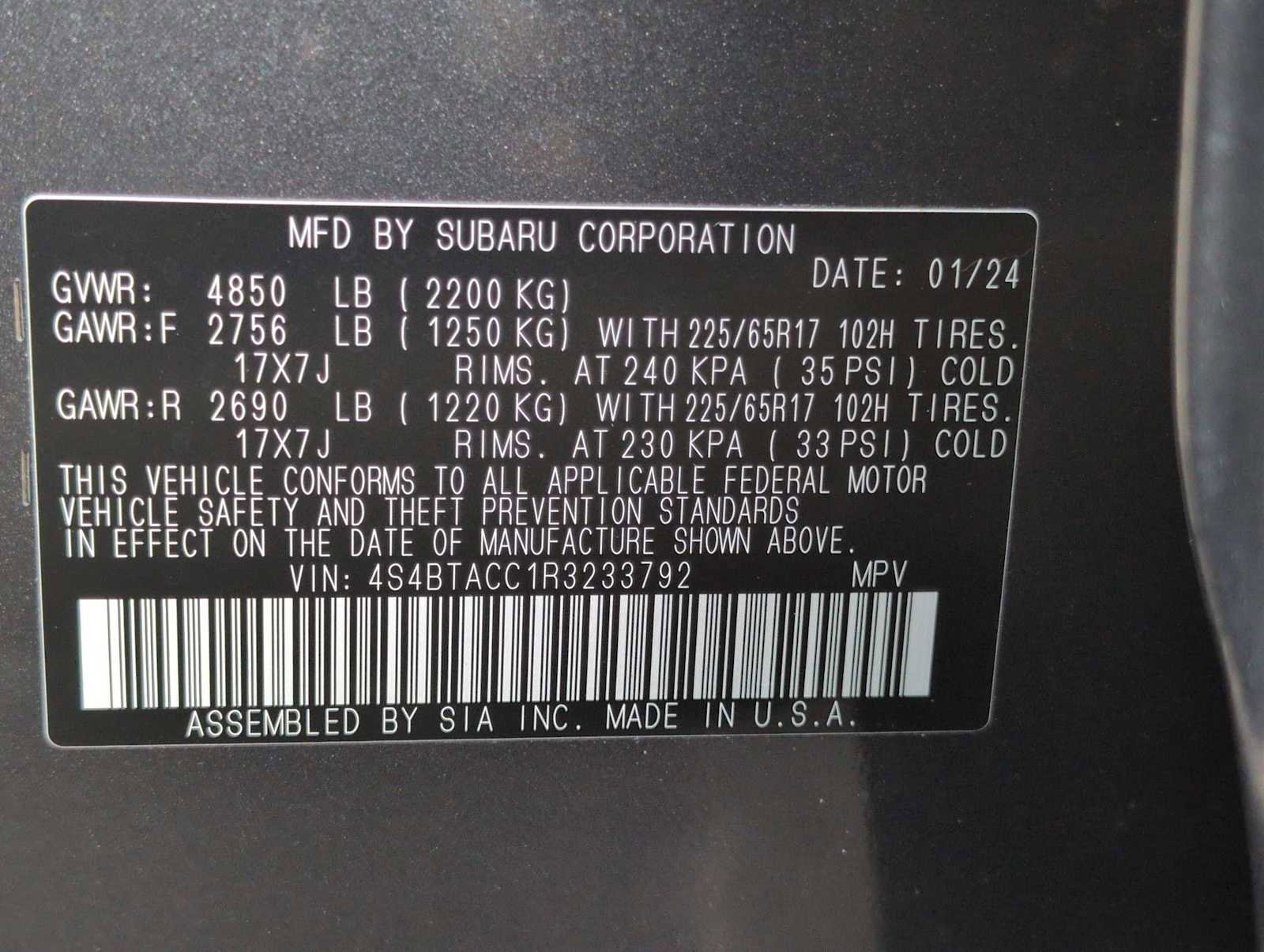 Certified 2024 Subaru Outback Premium w/ Popular Package #1A image 34