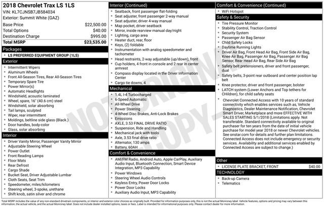 Used 2018 Chevrolet Trax LS image 33