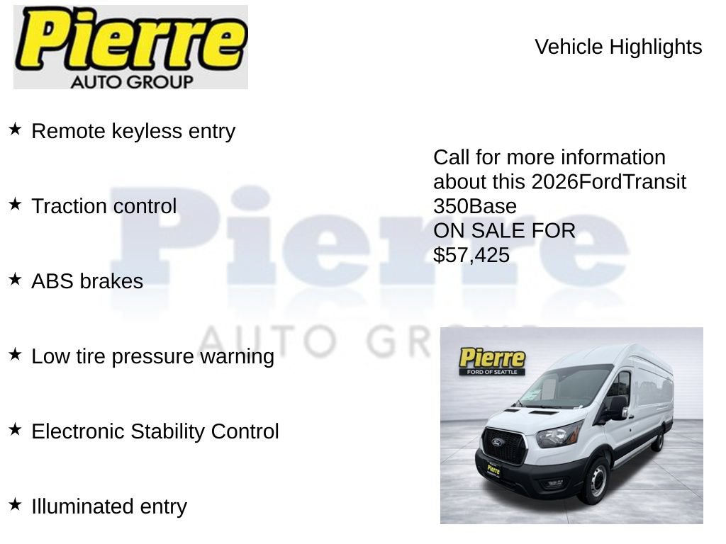 New 2026 Ford Transit 350 148 High Roof Extended w/ Load Area Protection Package image 7