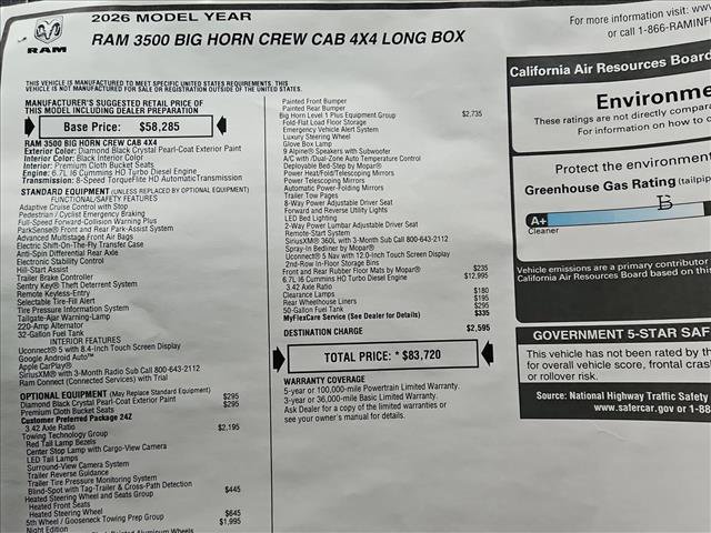 New 2026 RAM 3500 Big Horn AWD/4WD image 18