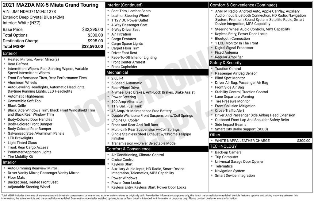 Used 2021 MAZDA MX-5 Miata Grand Touring image 24