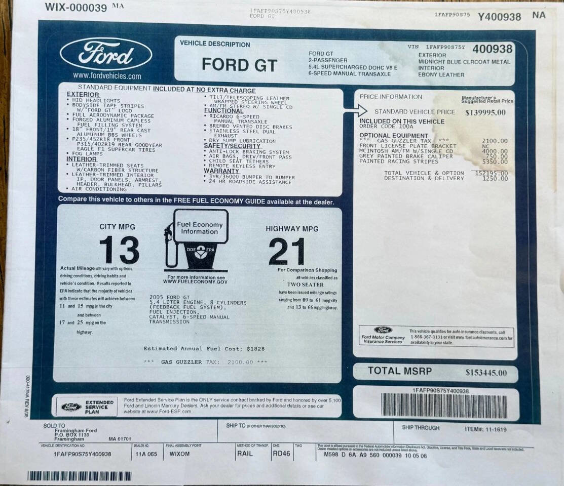 Used 2005 Ford GT RWD image 13