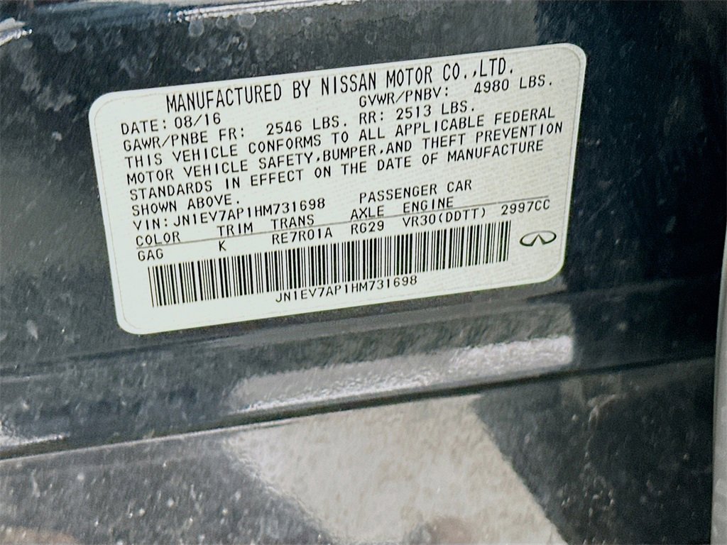 Used 2017 INFINITI Q50 3.0t Premium w/ Driver Assistance Package image 33