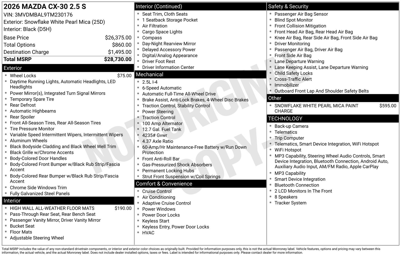 New 2026 MAZDA CX-30 AWD 2.5 S image 3