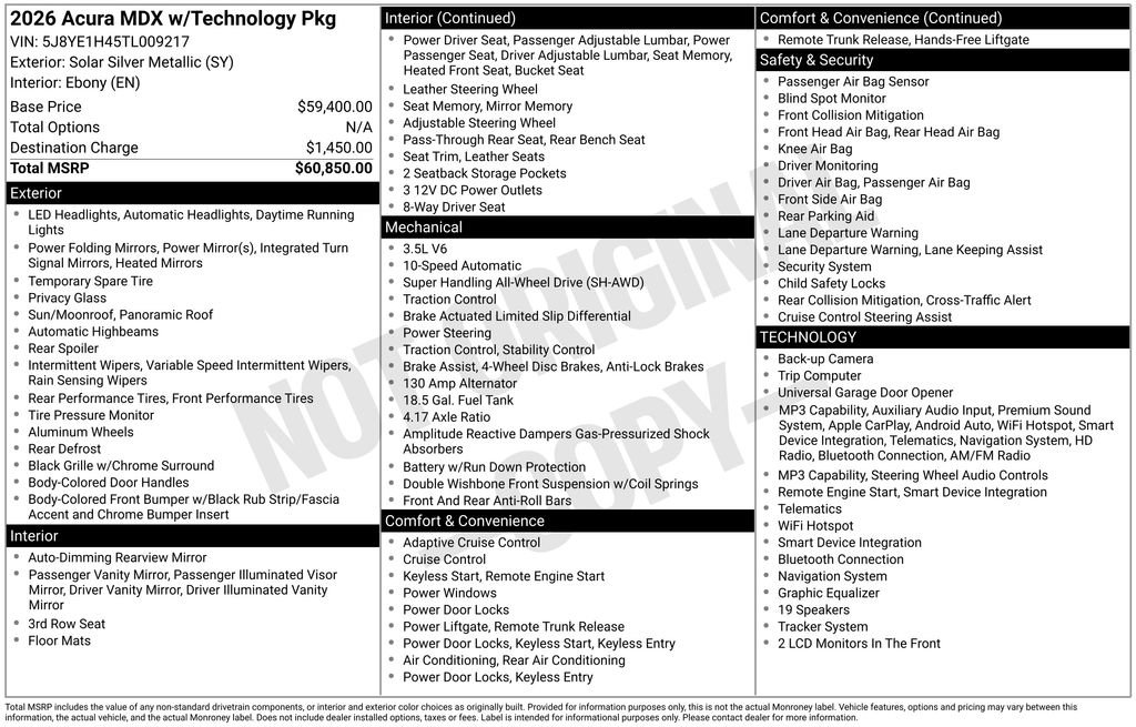 Certified 2026 Acura MDX SH-AWD w/ Technology Package image 4