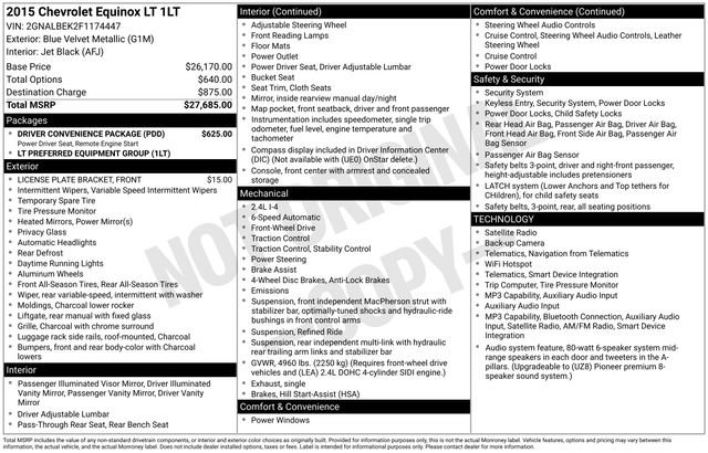 Used 2015 Chevrolet Equinox LT w/ Driver Convenience Package FWD image 14