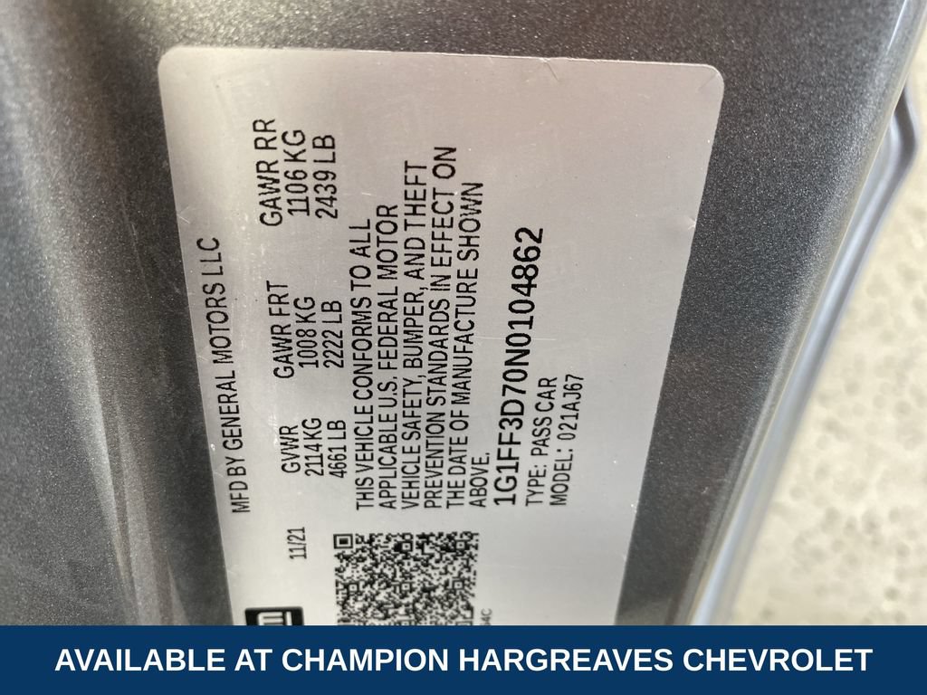 Certified 2022 Chevrolet Camaro LT w/ RS Package RWD image 42