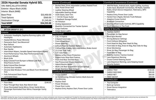 Used 2026 Hyundai Sonata SEL FWD image 50