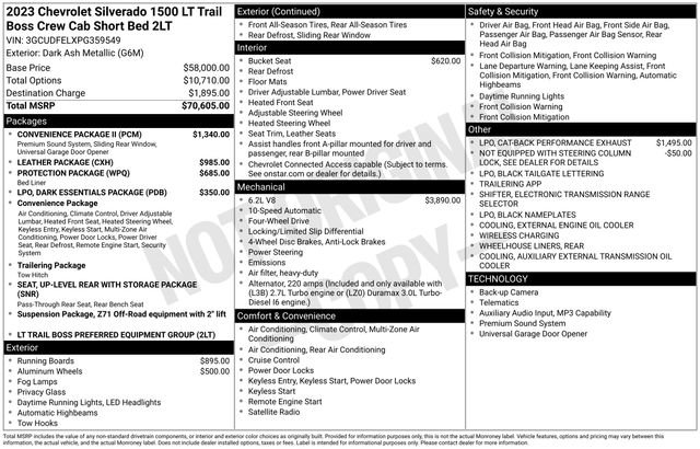 Used 2023 Chevrolet Silverado 1500 LT Trail Boss w/ Convenience Package II AWD/4WD image 15