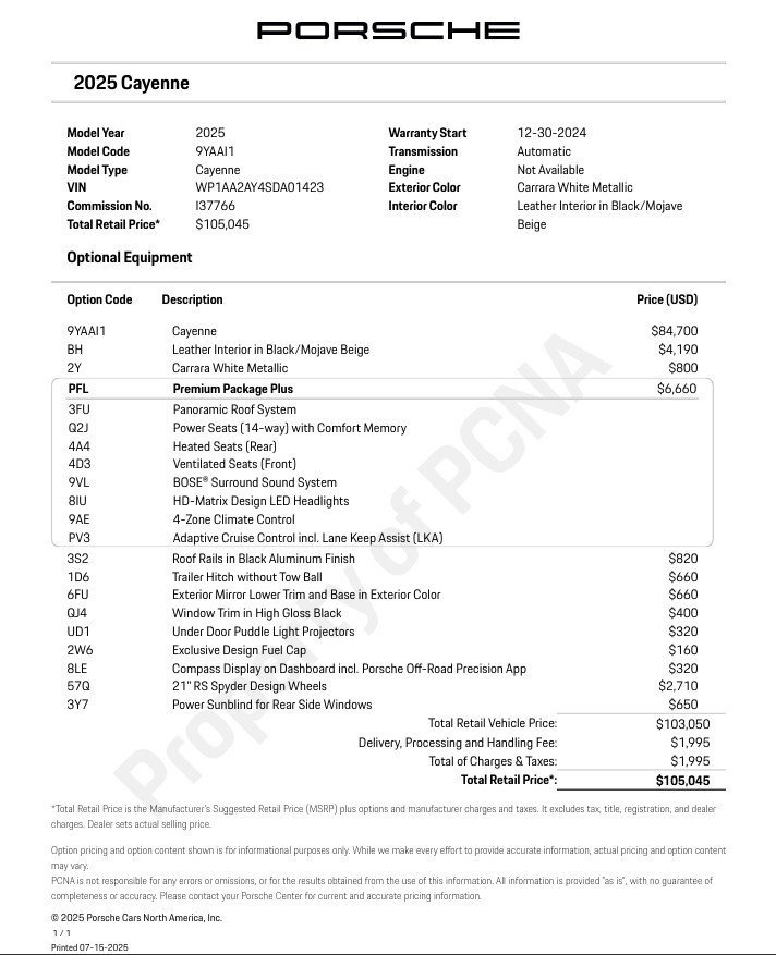 Used 2025 Porsche Cayenne w/ Premium Package Plus image 24