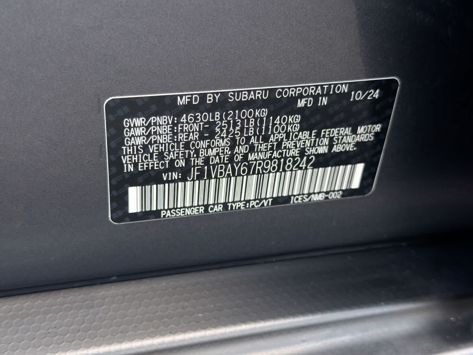Certified 2024 Subaru WRX TR AWD/4WD image 37