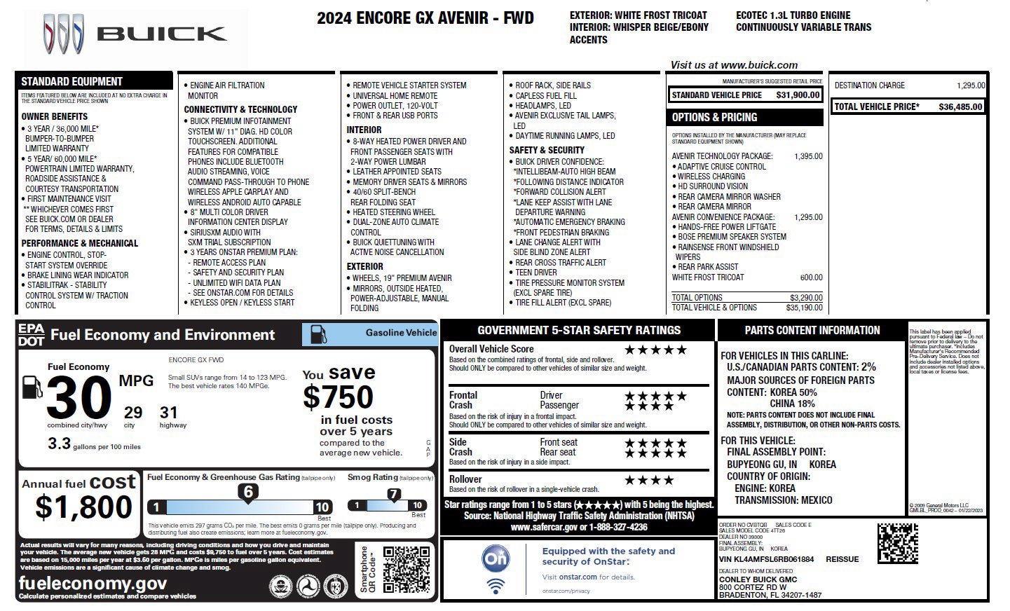 Used 2024 Buick Encore GX Avenir w/ Avenir Technology Package FWD image 3