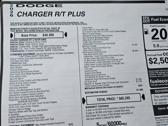 New 2026 Dodge Charger R/T AWD/4WD image 18