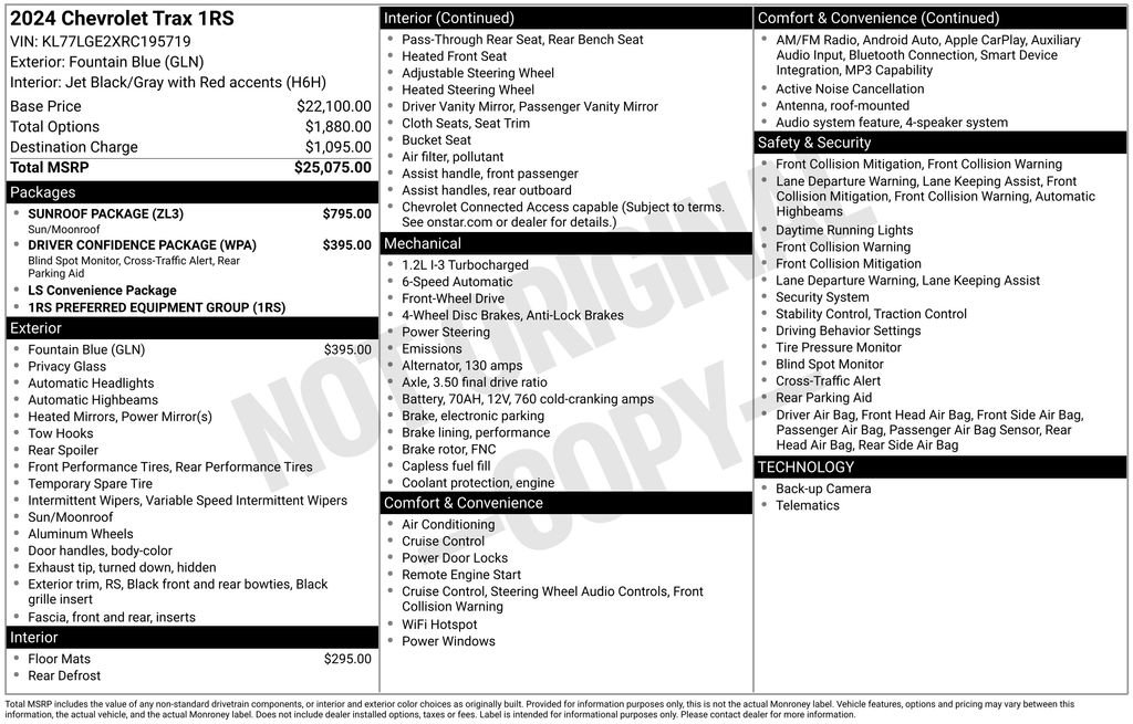 Used 2024 Chevrolet Trax RS w/ Sunroof Package image 34