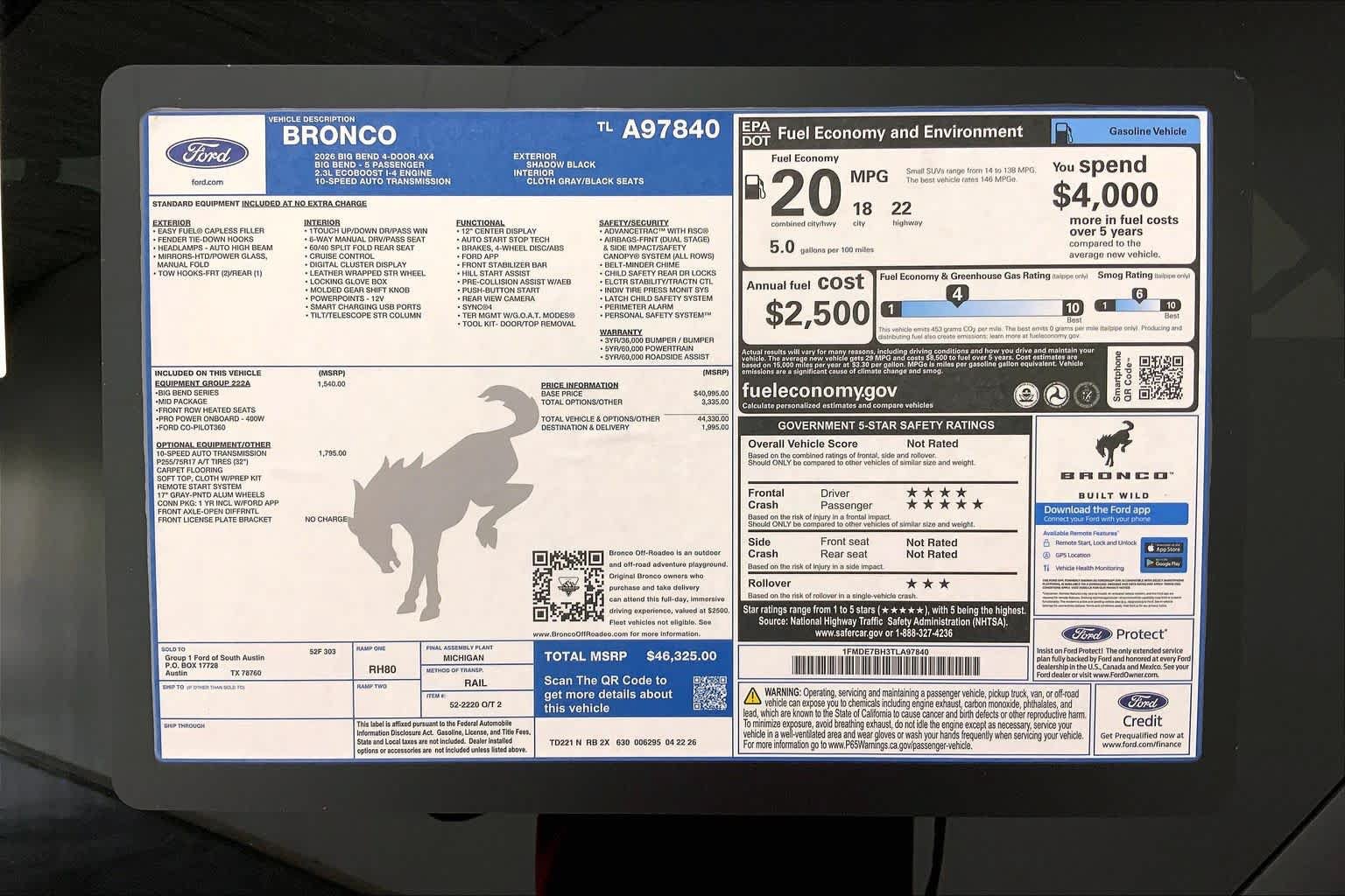 New 2026 Ford Bronco Big Bend AWD/4WD image 21