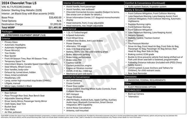 Used 2024 Chevrolet Trax LS image 15