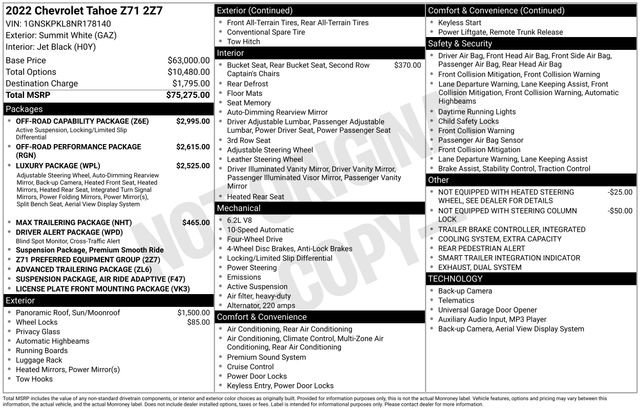 Used 2022 Chevrolet Tahoe Z71 w/ Off-Road Capability Package image 15