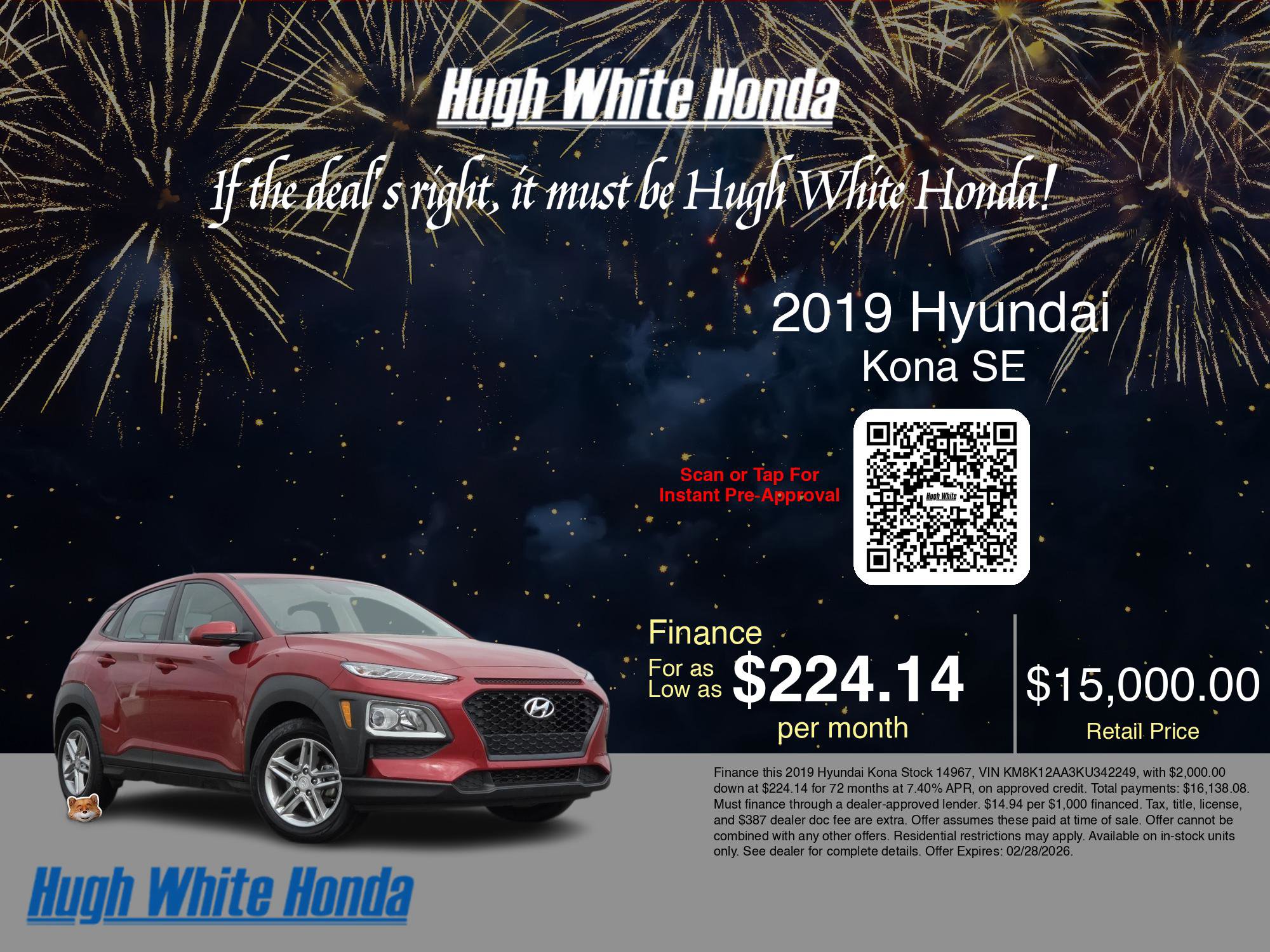 Used 2019 Hyundai Kona SE w/ Cargo Package image 3