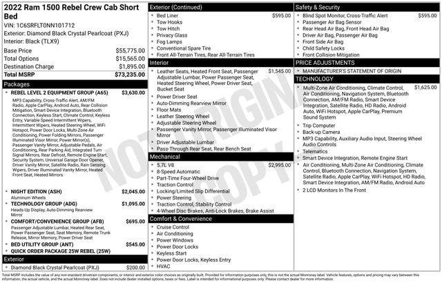 Certified 2022 RAM 1500 Rebel w/ Rebel Level 2 Equipment Group AWD/4WD image 12