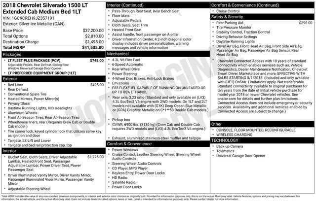 Used 2018 Chevrolet Silverado 1500 LT w/ LT Fleet Plus Package image 16