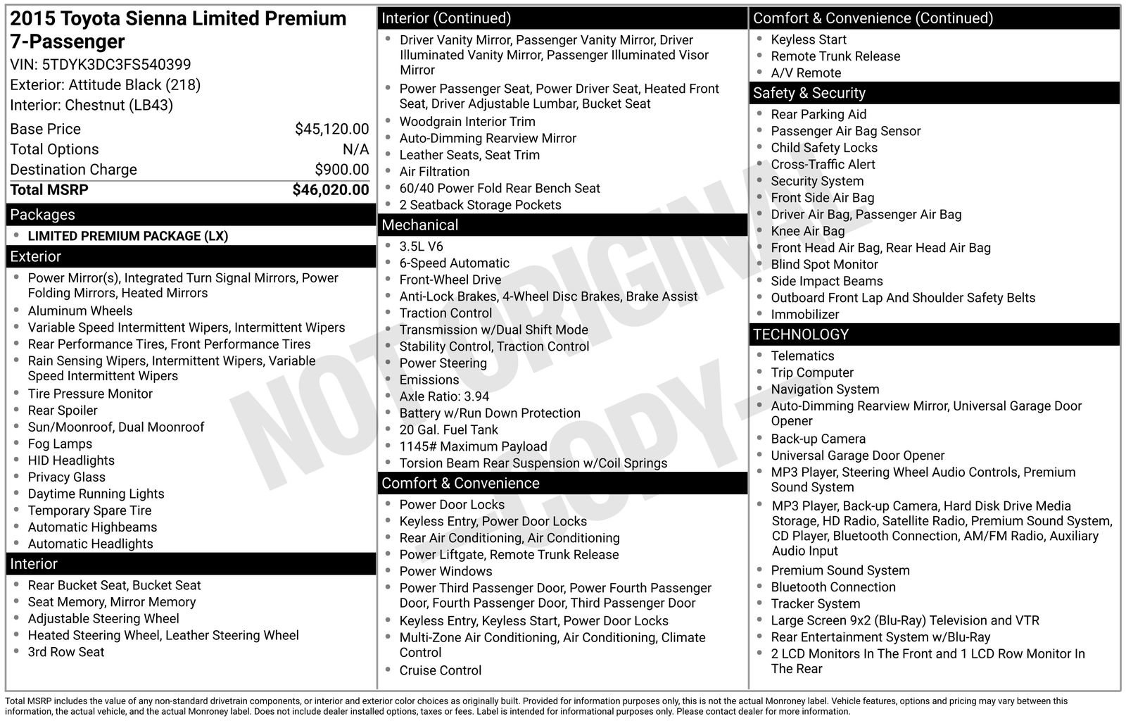 Used 2015 Toyota Sienna Limited Premium FWD image 34