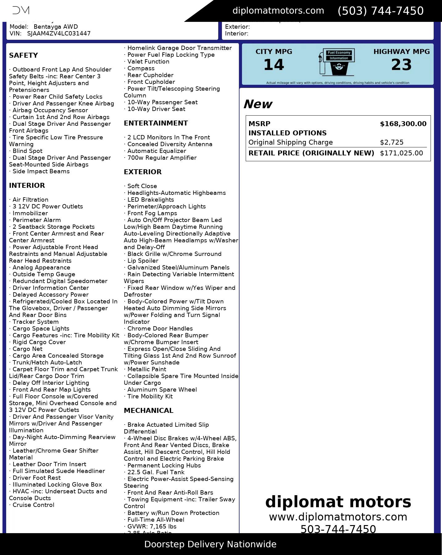 Used 2020 Bentley Bentayga image 2