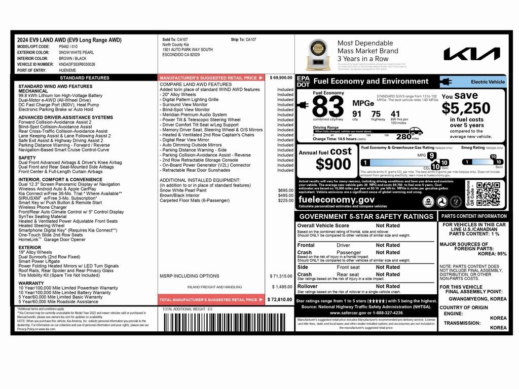 Used 2024 Kia EV9 Land image 2