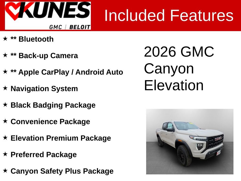 New 2026 GMC Canyon Elevation w/ Convenience Package image 2