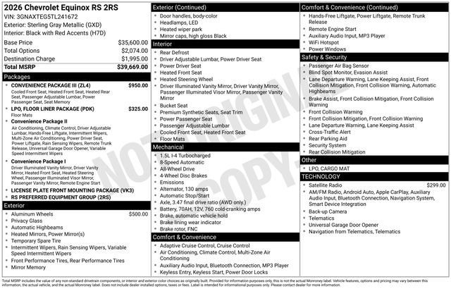 Certified 2026 Chevrolet Equinox RS w/ Convenience Package III image 29
