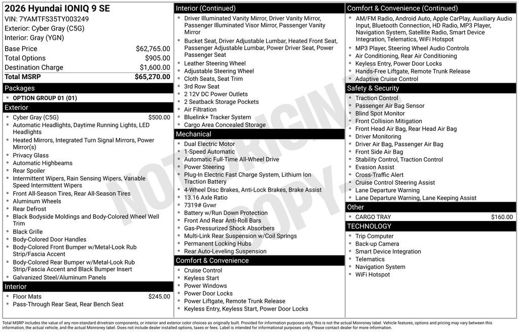 New 2026 Hyundai Ioniq 9 SE image 4