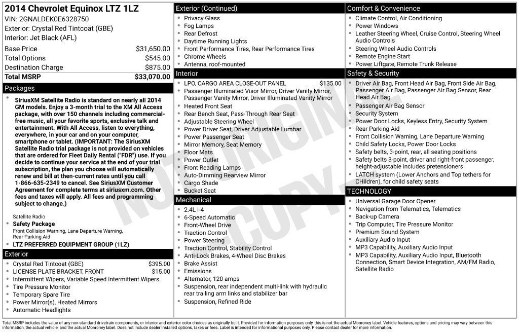Used 2014 Chevrolet Equinox LTZ FWD image 4