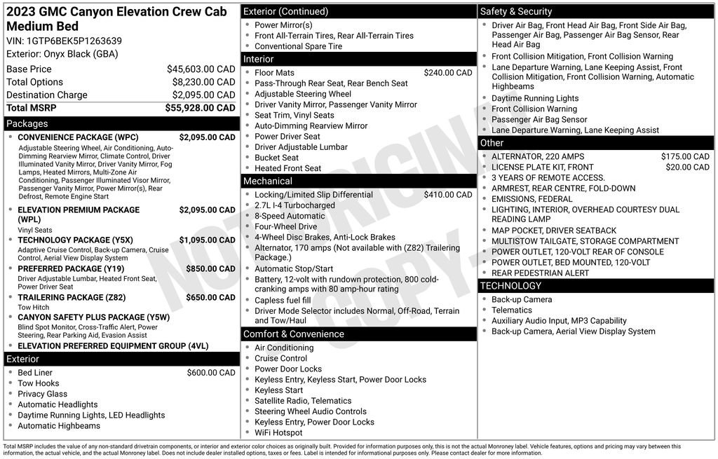 Used 2023 GMC Canyon Elevation w/ Elevation Premium Package AWD/4WD image 9