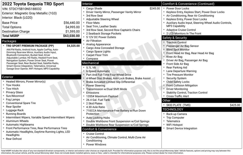 Used 2022 Toyota Sequoia TRD Sport w/ TRD Sport Premium Package AWD/4WD image 59