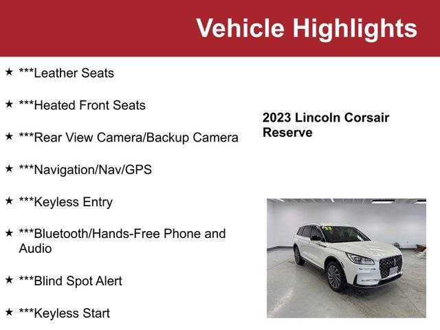 Used 2023 Lincoln Corsair Reserve w/ Rear Removable Package Tray image 2