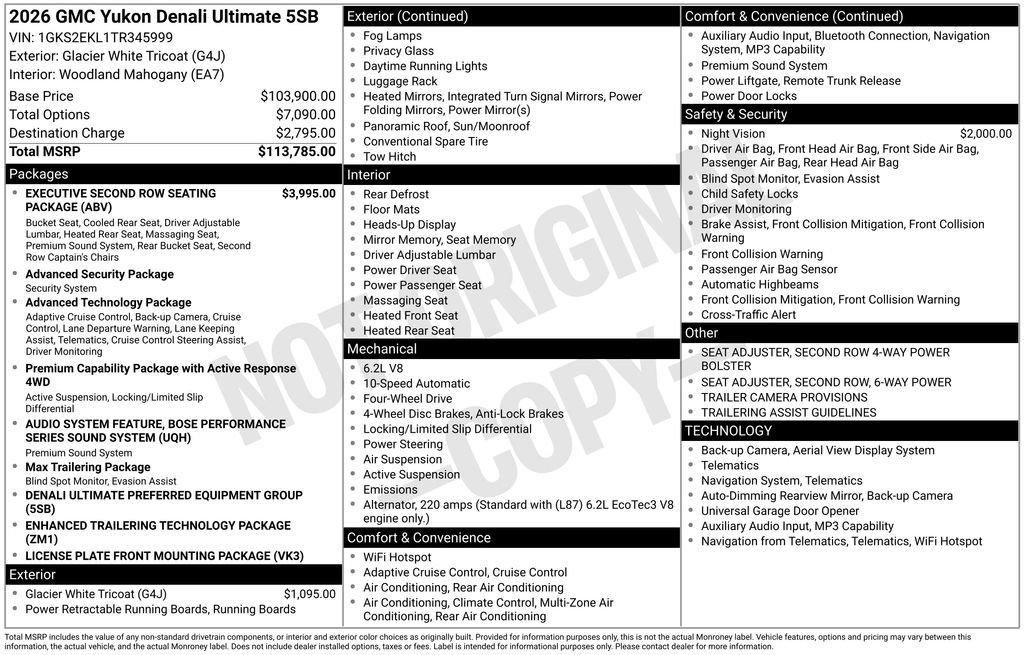 New 2026 GMC Yukon Denali Ultimate AWD/4WD image 10