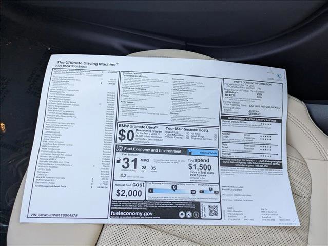 New 2026 BMW 330i Sedan w/ Premium Package image 18