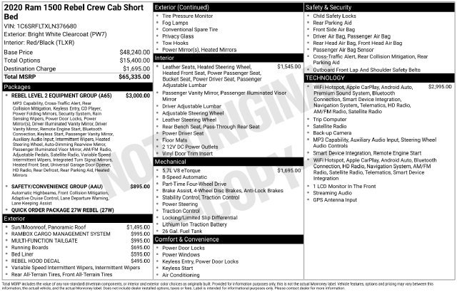 Used 2020 RAM 1500 Rebel w/ Rebel Level 2 Equipment Group AWD/4WD image 18